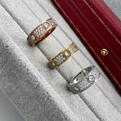 [Resenly Jewelry]LOVE 5.5MM FULL-PAVE 6-DIAMOND RING