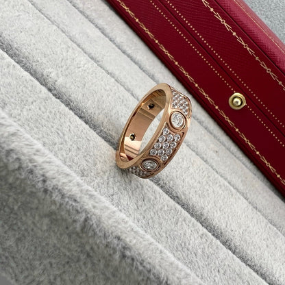 [Resenly Jewelry]LOVE 5.5MM FULL-PAVE 6-DIAMOND RING