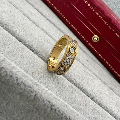 [Resenly Jewelry]LOVE 5.5MM FULL-PAVE 6-DIAMOND RING
