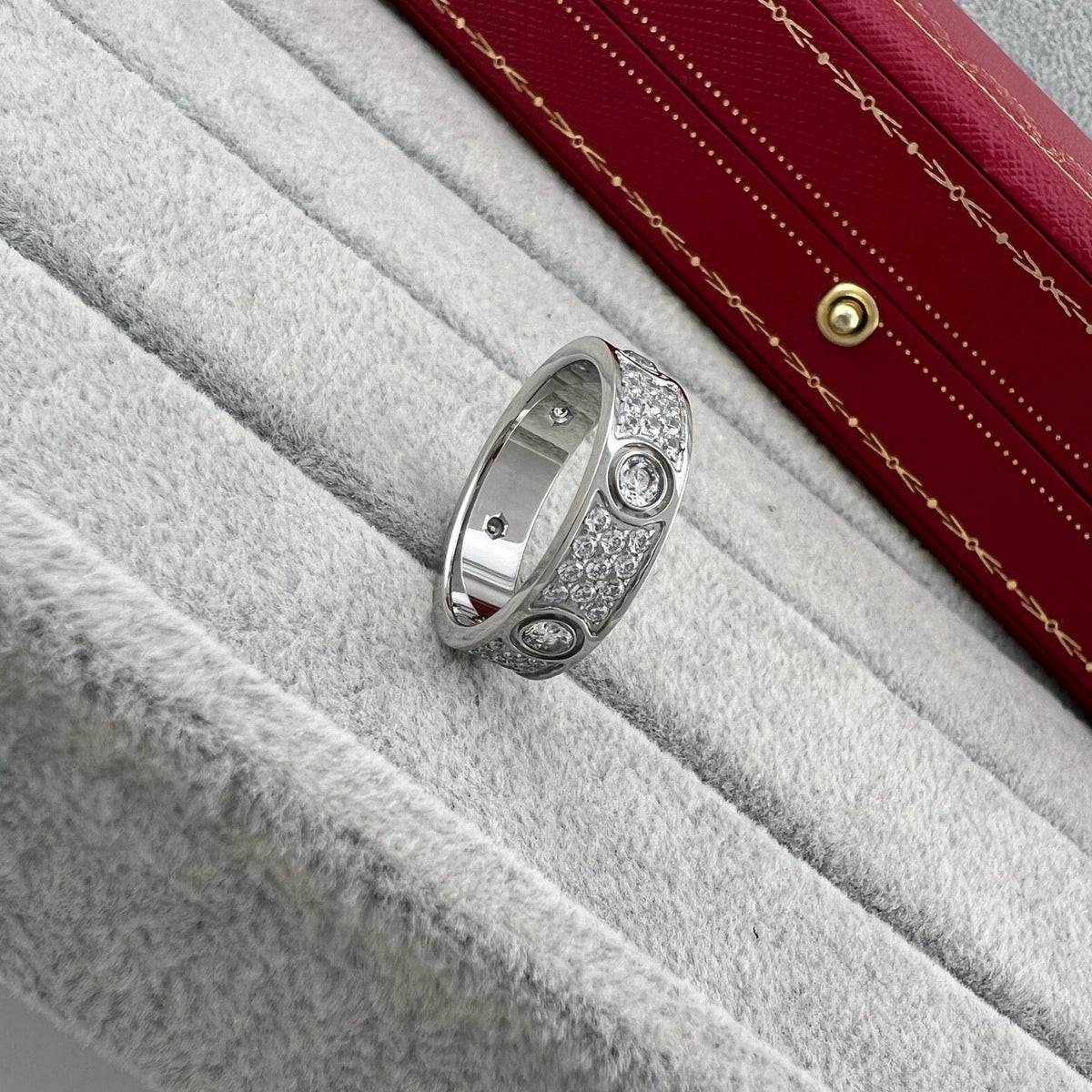 [Resenly Jewelry]LOVE 5.5MM FULL-PAVE 6-DIAMOND RING