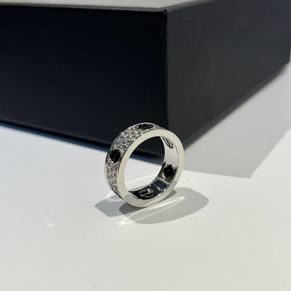 [Resenly Jewelry]LOVE RING 5.5MM DIAMONDS PAVED CERAMIC