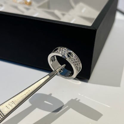 [Resenly Jewelry]LOVE RING 5.5MM DIAMONDS PAVED CERAMIC