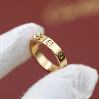 [Resenly Jewelry]LOVE RING 3.6MM 1 BIG DIAMOND