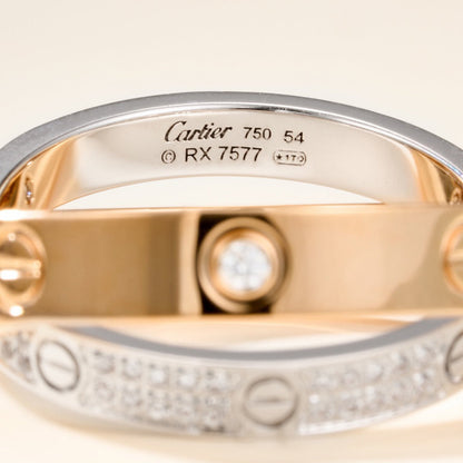 [Resenly Jewelry]LOVE PINK GOLD SILVER DIAMOND DOUBLE RING