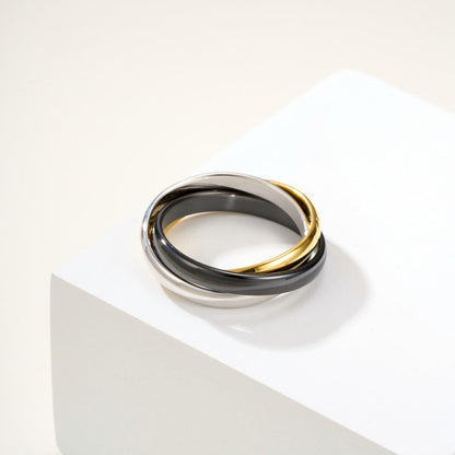 [Resenly Jewelry]TRINITY 3.2MM RING BLACK CERAMIC