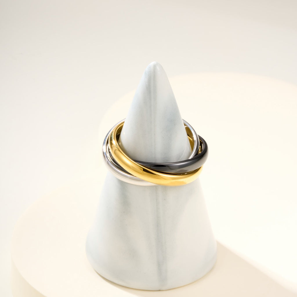 [Resenly Jewelry]TRINITY 3.2MM RING BLACK CERAMIC