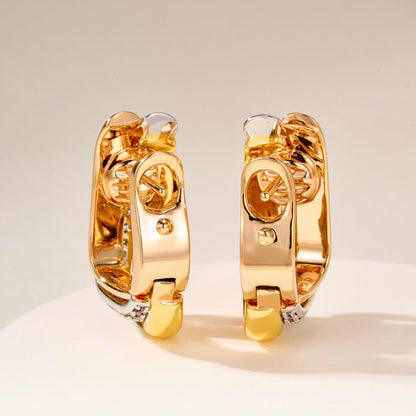 [Resenly Jewelry]TRINITY HALF DIAMOND  CUSHION EARRINGS