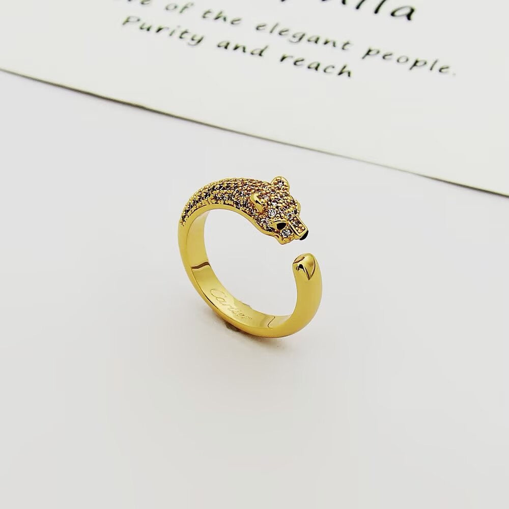 [Resenly Jewelry]PANTHERE HALF DIAMOND SMALL RING