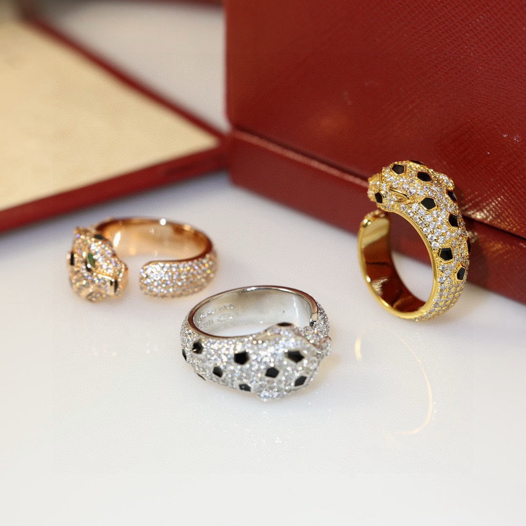 [Resenly Jewelry]PANTHERE SPOTTED FULL DIAMOND MEDIUM RING