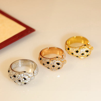 [Resenly Jewelry]PANTHERE SPOTTED FULL DIAMOND MEDIUM RING