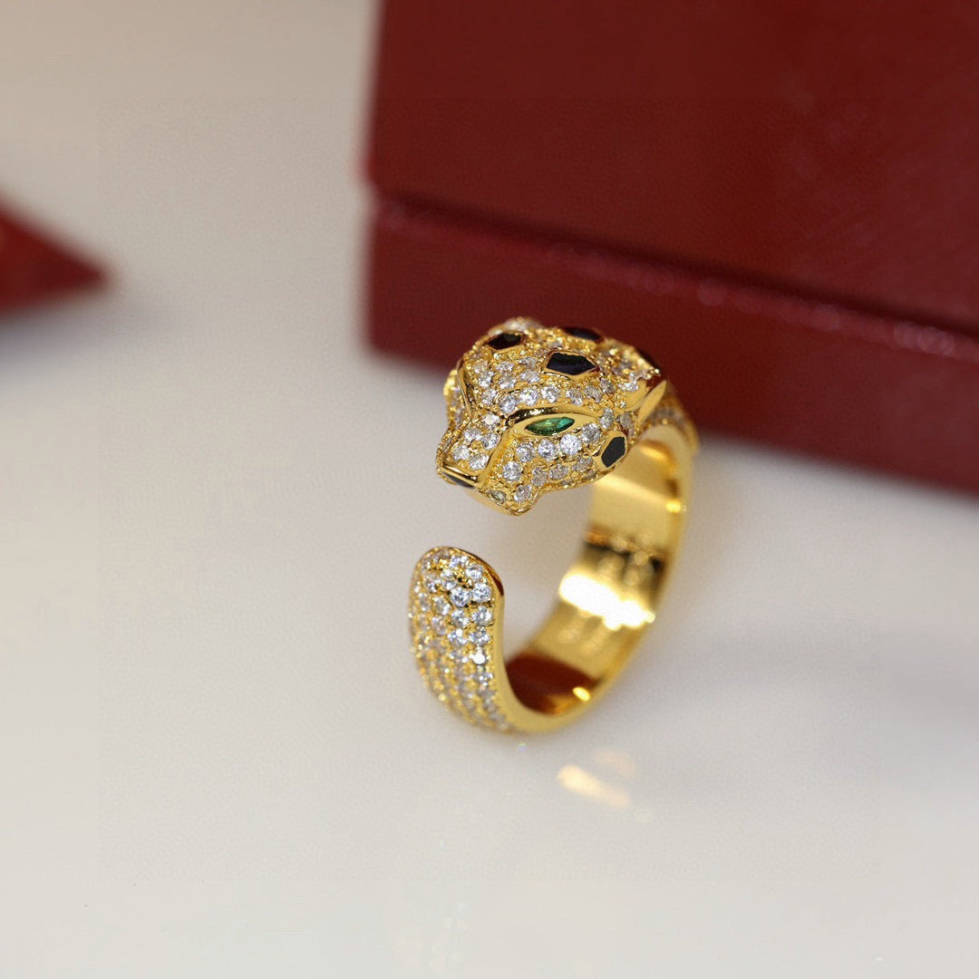 [Resenly Jewelry]PANTHERE SPOTTED FULL DIAMOND MEDIUM RING