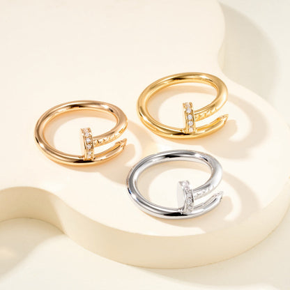 [Resenly Jewelry]JUSTE RING 2.6MM HALF DIAMOND