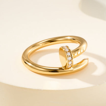 [Resenly Jewelry]JUSTE RING 2.6MM HALF DIAMOND