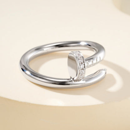 [Resenly Jewelry]JUSTE RING 2.6MM HALF DIAMOND