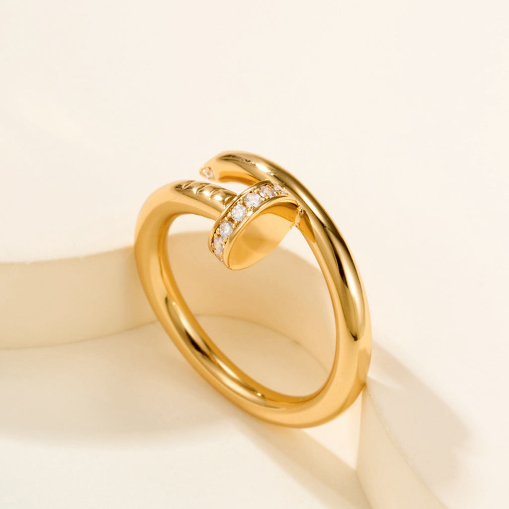 [Resenly Jewelry]JUSTE RING 2.6MM HALF DIAMOND