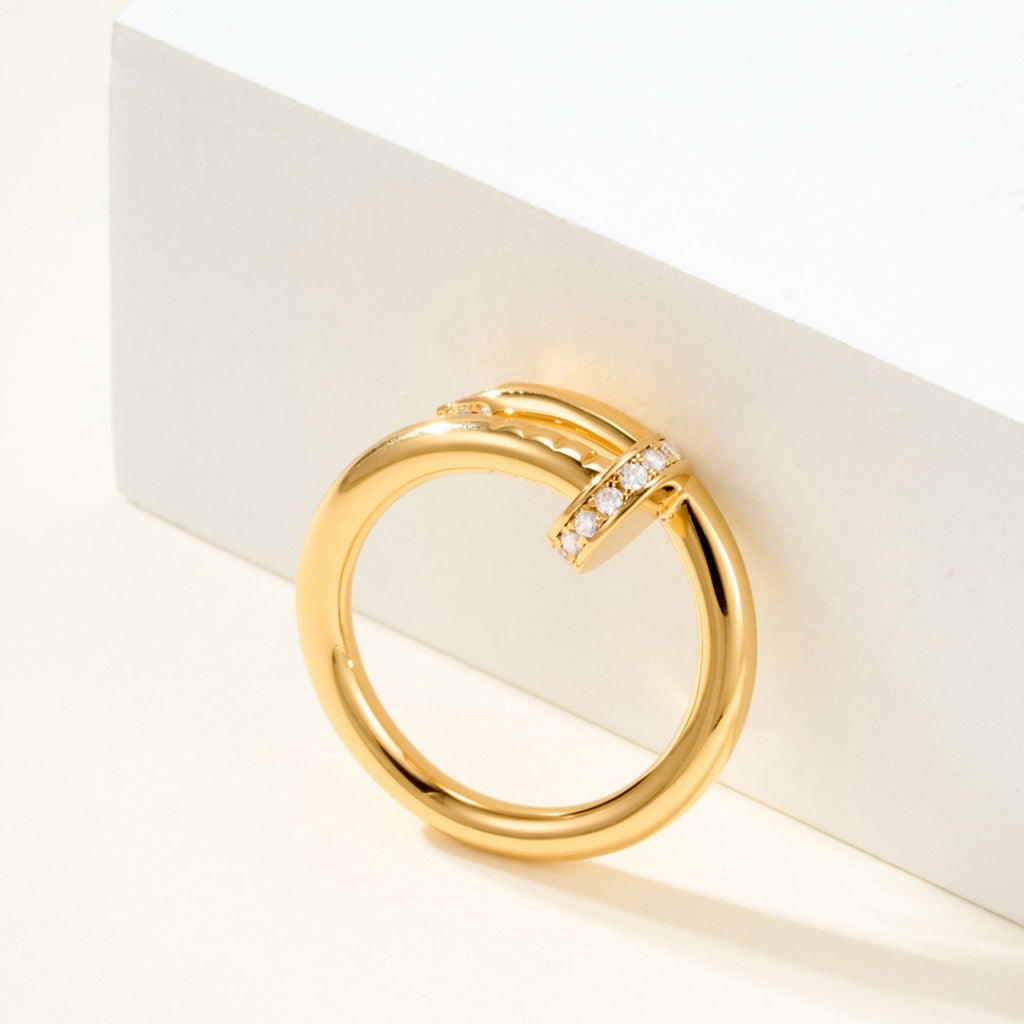 [Resenly Jewelry]JUSTE RING 2.6MM HALF DIAMOND