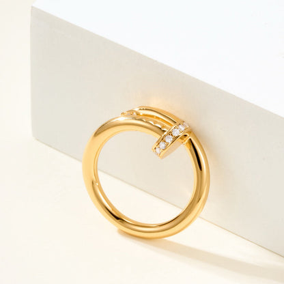 [Resenly Jewelry]JUSTE RING 2.6MM HALF DIAMOND