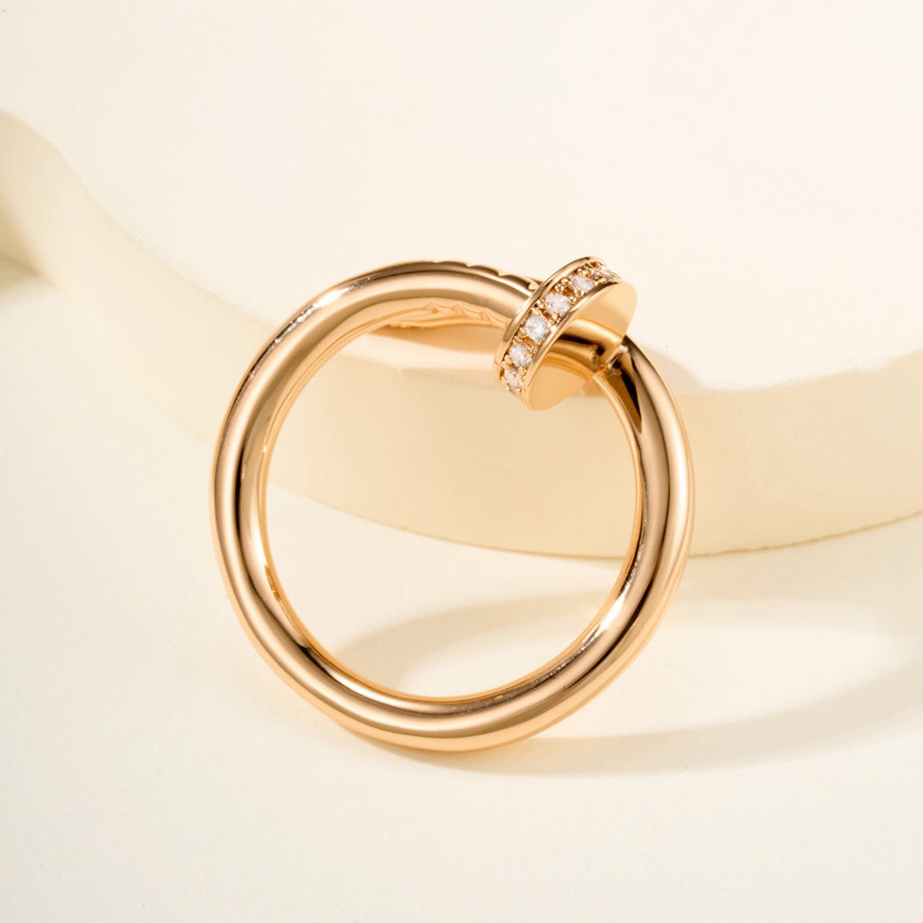 [Resenly Jewelry]JUSTE RING 2.6MM HALF DIAMOND