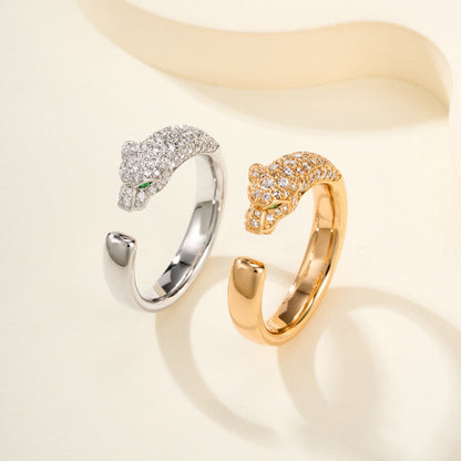 [Resenly Jewelry]PANTHERE HALF DIAMOND SMALL RING