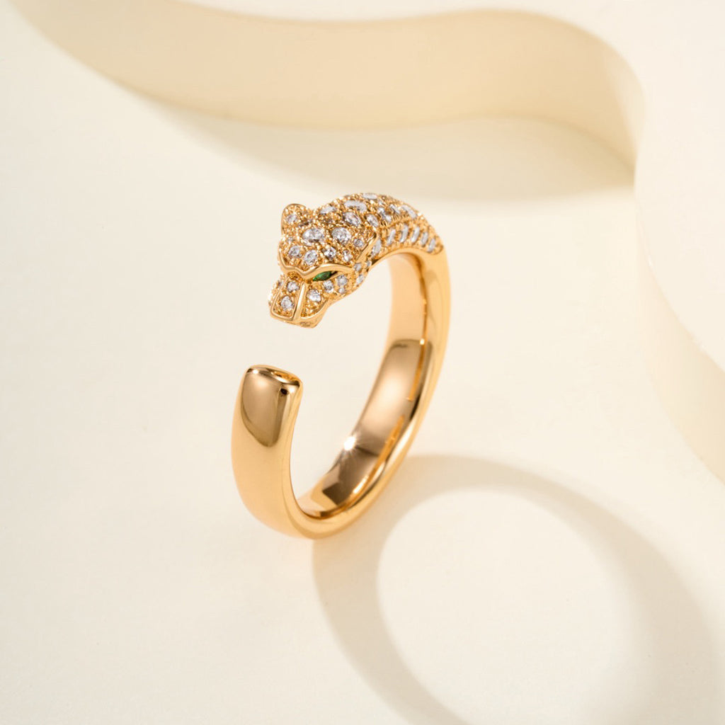 [Resenly Jewelry]PANTHERE HALF DIAMOND SMALL RING