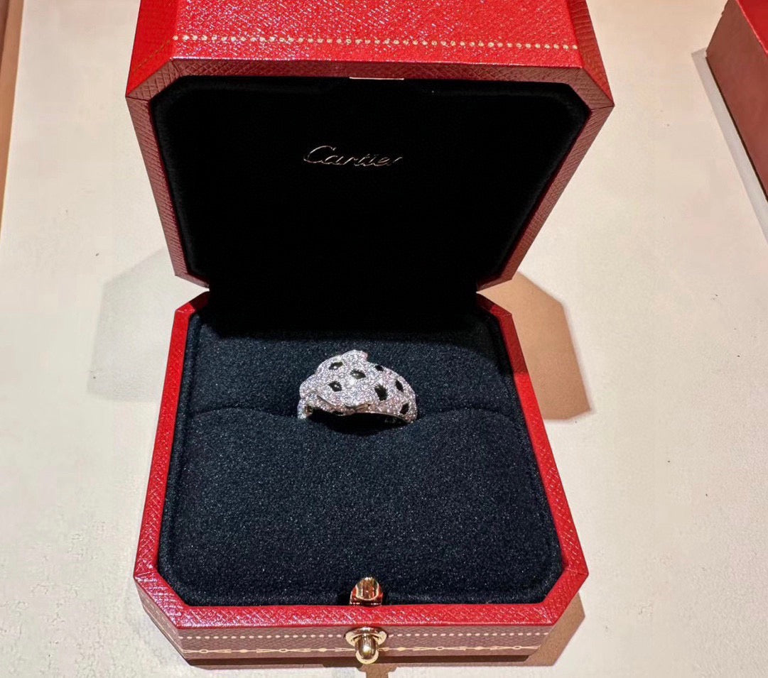 [Resenly Jewelry]PANTHERE SPOTTED FULL DIAMOND MEDIUM RING