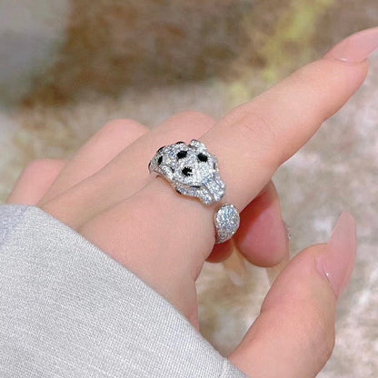 [Resenly Jewelry]PANTHERE SPOTTED FULL DIAMOND MEDIUM RING