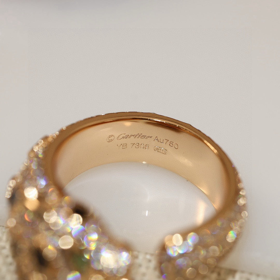 [Resenly Jewelry]PANTHERE SPOTTED FULL DIAMOND MEDIUM RING