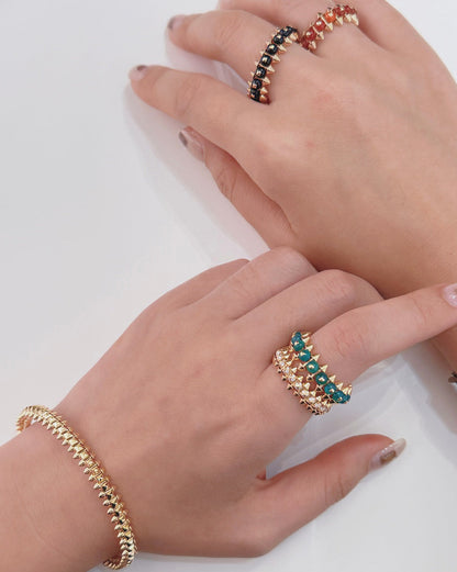 [Resenly Jewelry]CLASH 7.9MM AGATE CHALCEDONY RING