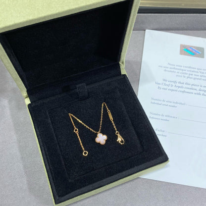[Resenly Jewelry]CLOVER 15MM PINK MOTHER-OF-PEARL SINGLE FLOWER NECKLACE