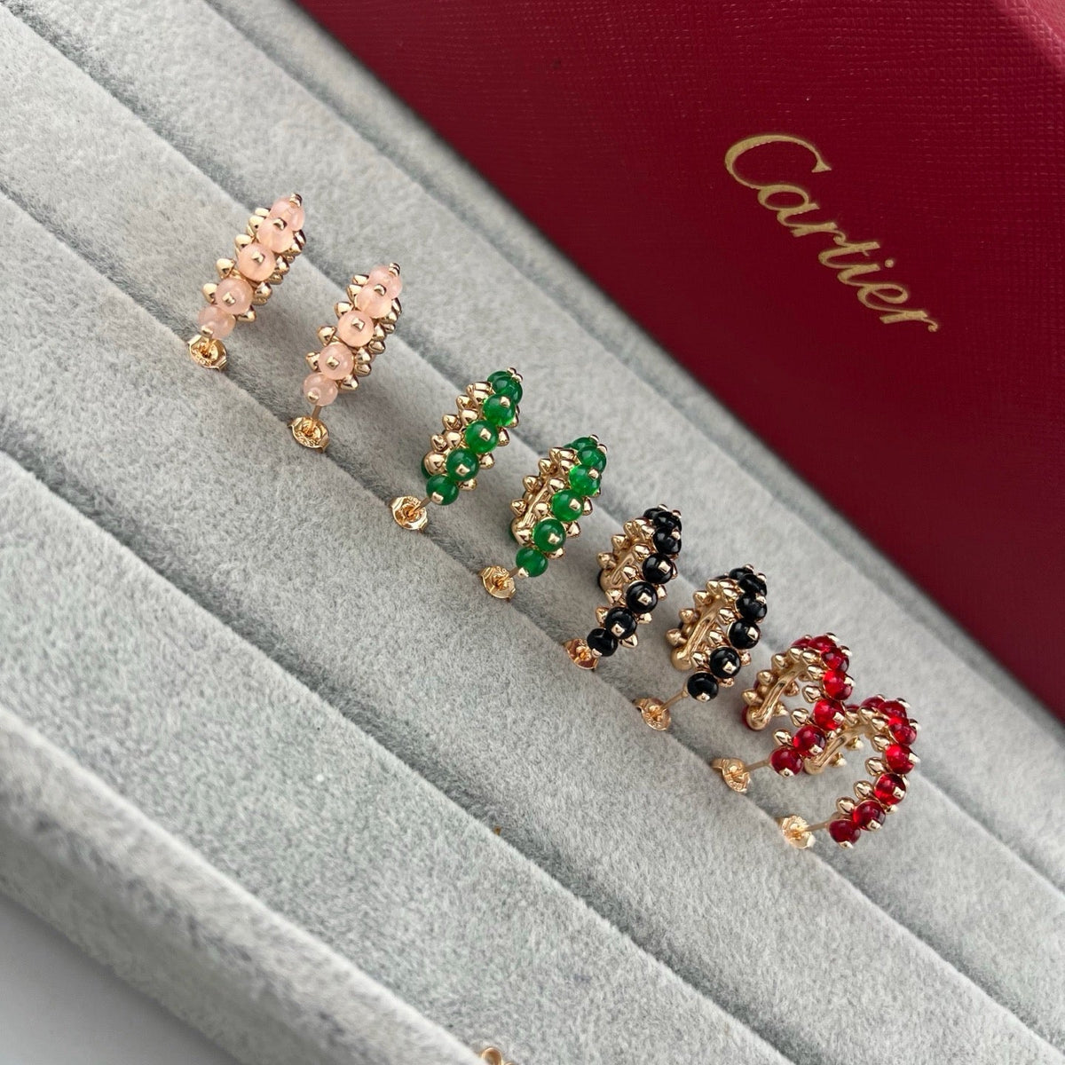 [Resenly Jewelry]CLASH 7.9MM AGATE CHALCEDONY EARRINGS