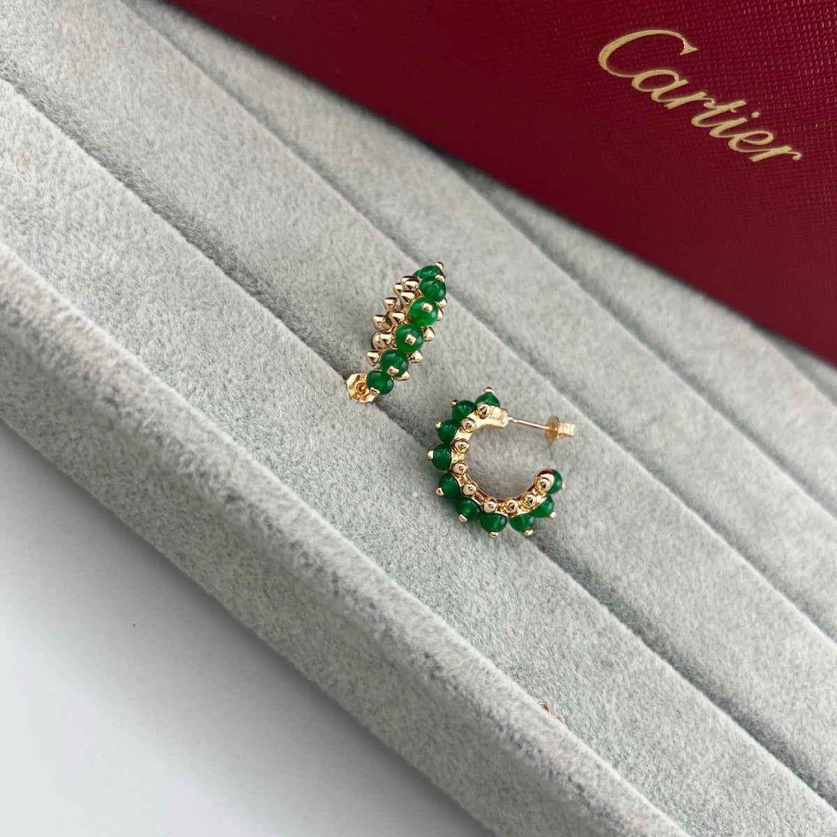 [Resenly Jewelry]CLASH 7.9MM AGATE CHALCEDONY EARRINGS