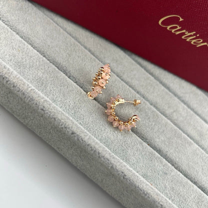 [Resenly Jewelry]CLASH 7.9MM AGATE CHALCEDONY EARRINGS