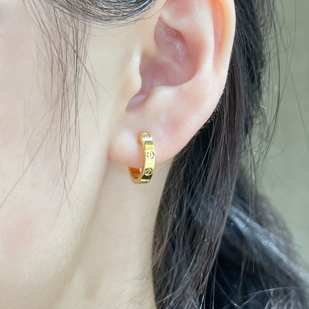 [Resenly Jewelry]LOVE EARRINGS 2.65 MM NO DIAMOND SMALL