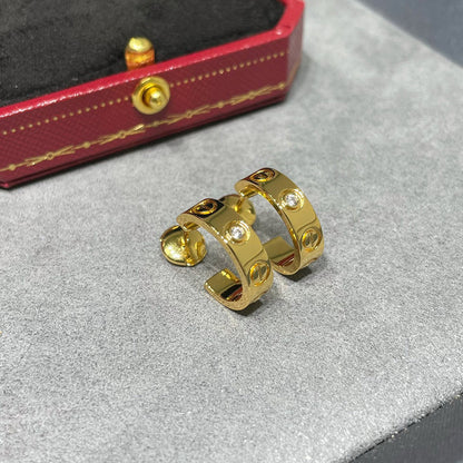 [Resenly Jewelry]LOVE EARRINGS 5.7MM 2 DIAMONDS