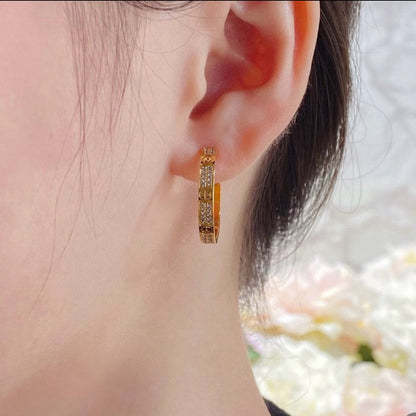 [Resenly Jewelry]LOVE EARRINGS 3.6MM DIAMOND PAVED
