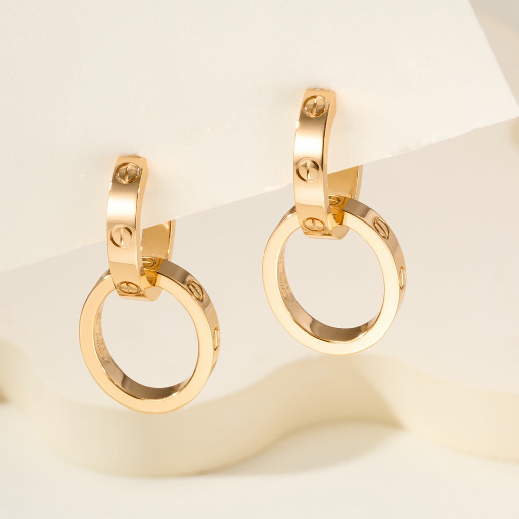 [Resenly Jewelry]LOVE 3.3MM DANGLE EARRINGS
