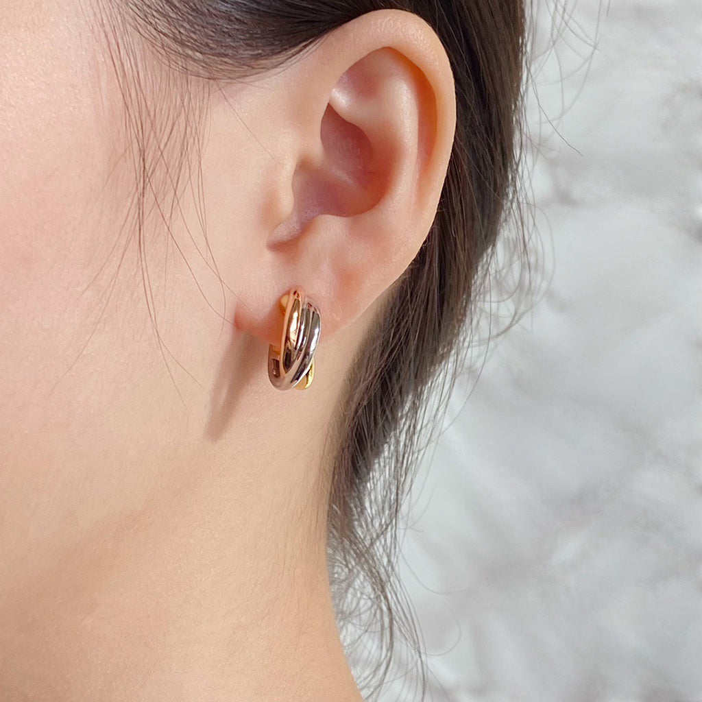 [Resenly Jewelry]TRINITY ON DIAMOND CLASSIC EARRINGS