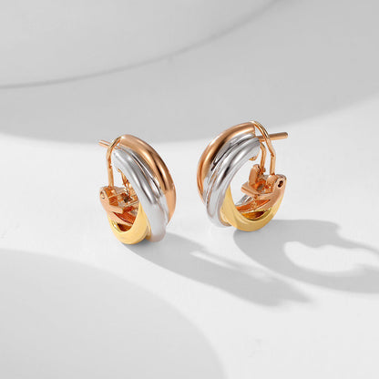 [Resenly Jewelry]TRINITY ON DIAMOND CLASSIC EARRINGS