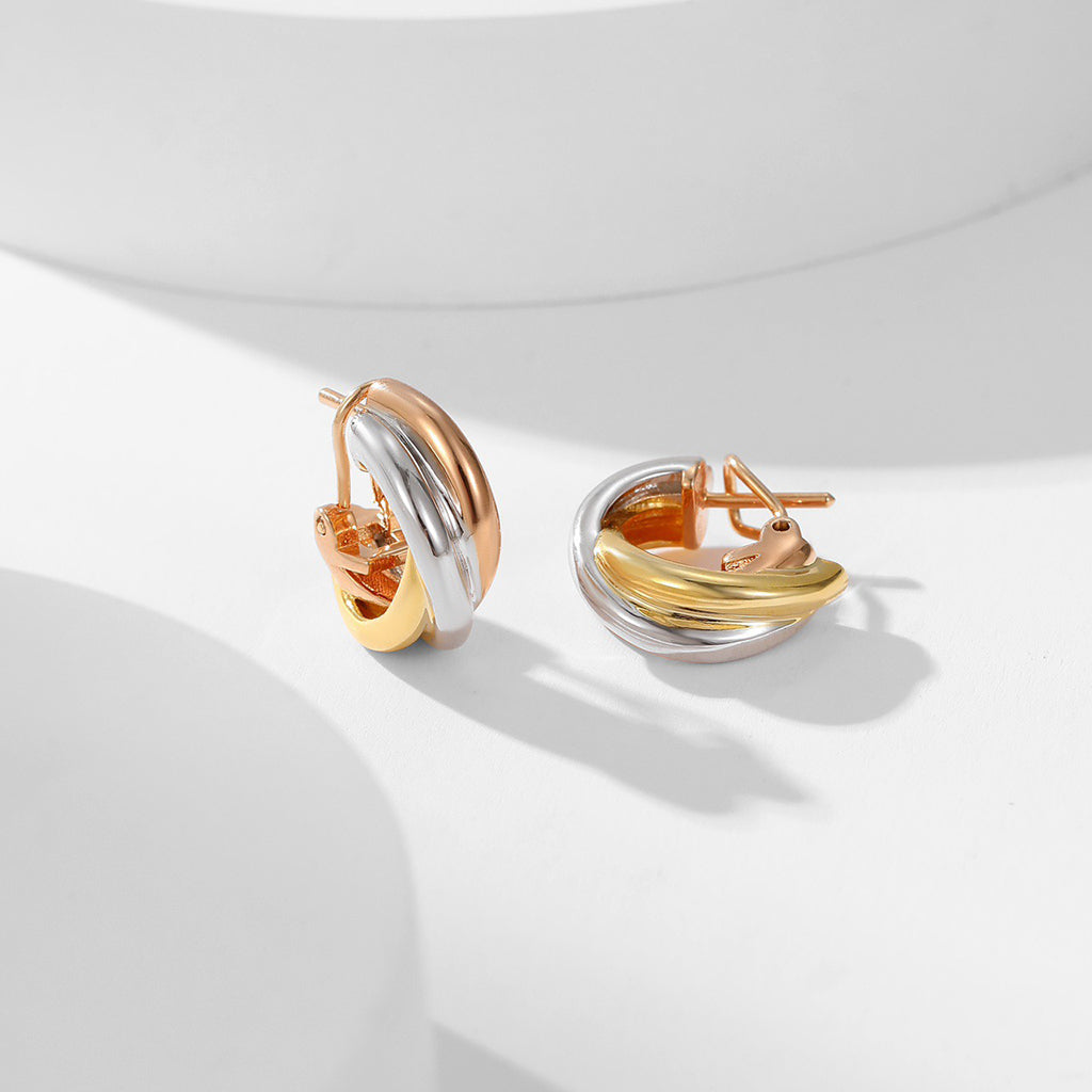 [Resenly Jewelry]TRINITY ON DIAMOND CLASSIC EARRINGS