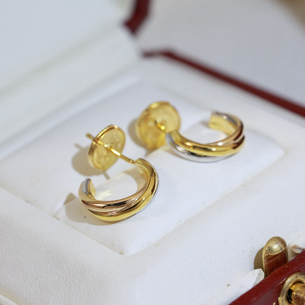 [Resenly Jewelry]TRINITY ON DIAMOND MINI EARRINGS