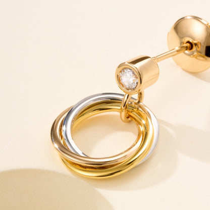 [Resenly Jewelry]TRINITY ON DIAMOND  EARRINGS
