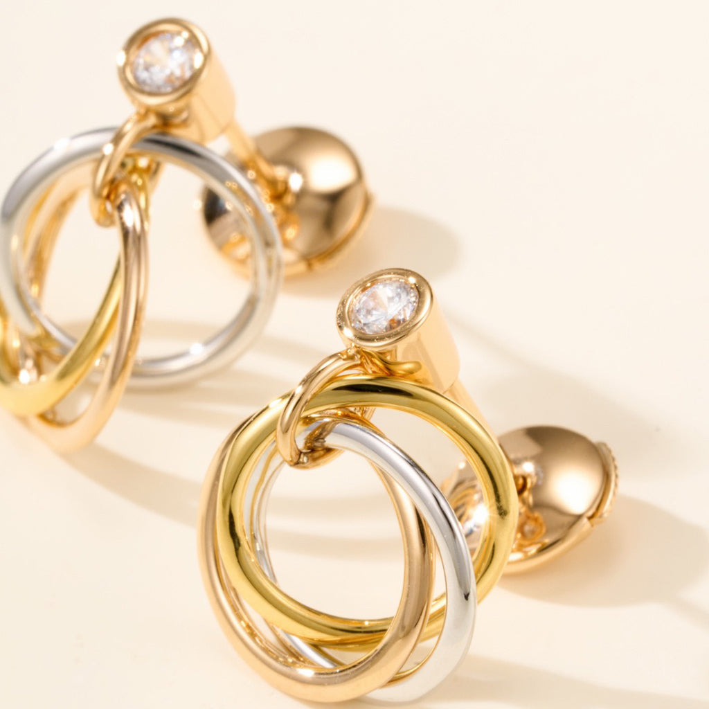 [Resenly Jewelry]TRINITY ON DIAMOND  EARRINGS