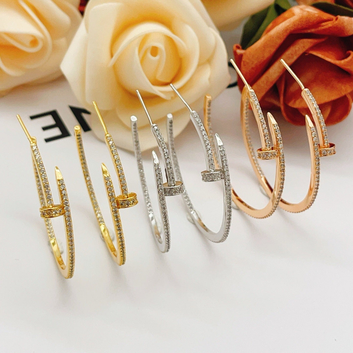 [Resenly Jewelry]JUSTE FULL DIAMOND LARGE EARRINGS