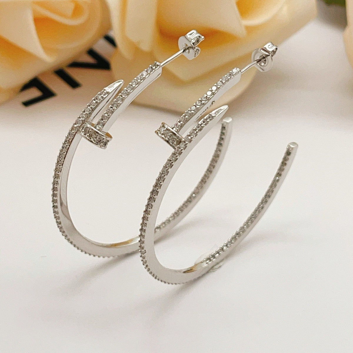 [Resenly Jewelry]JUSTE FULL DIAMOND LARGE EARRINGS