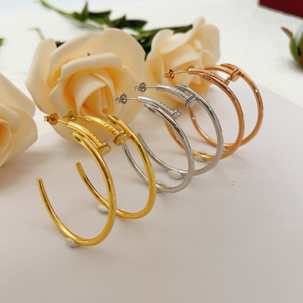 [Resenly Jewelry]JUSTE HALF DIAMOND LARGE EARRINGS