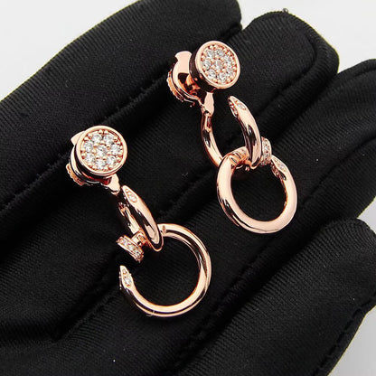 [Resenly Jewelry]JUSTE HALF DIAMOND DOUBLE EARRINGS