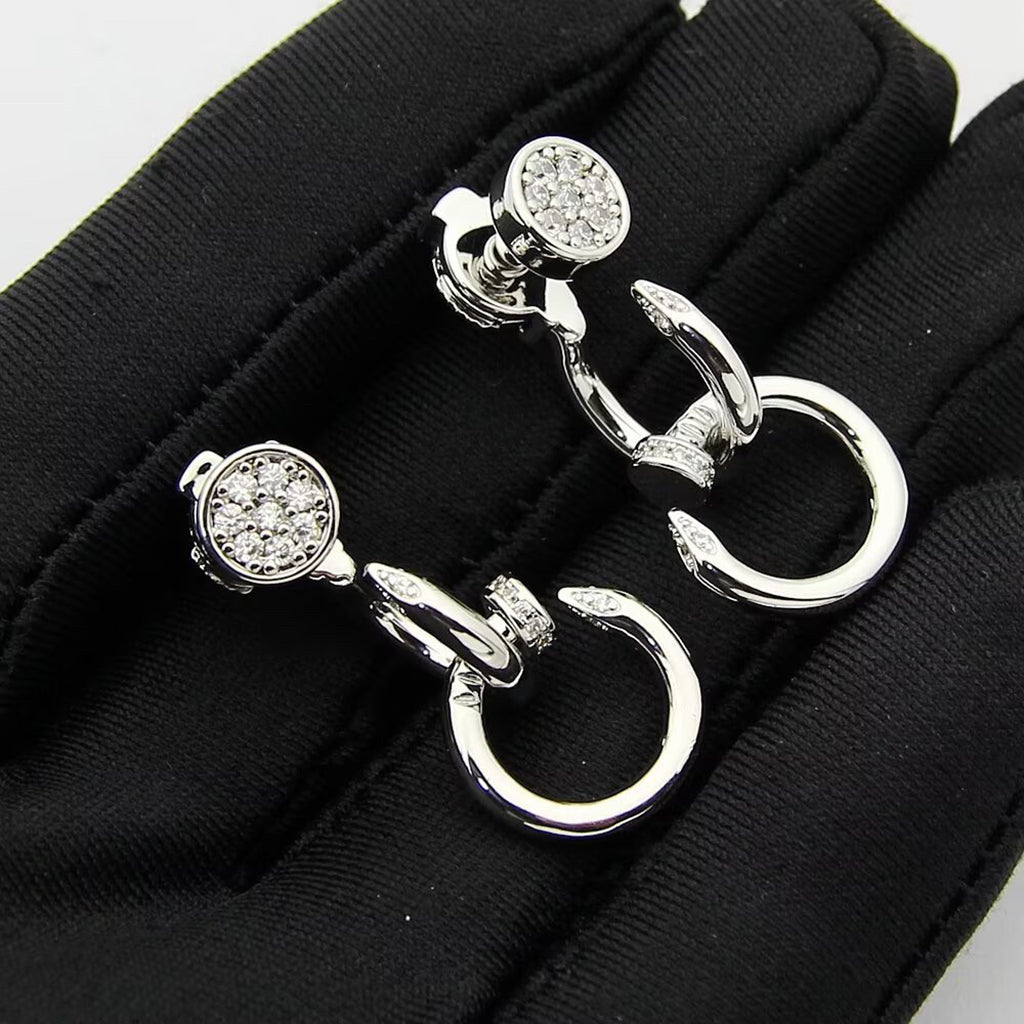 [Resenly Jewelry]JUSTE HALF DIAMOND DOUBLE EARRINGS