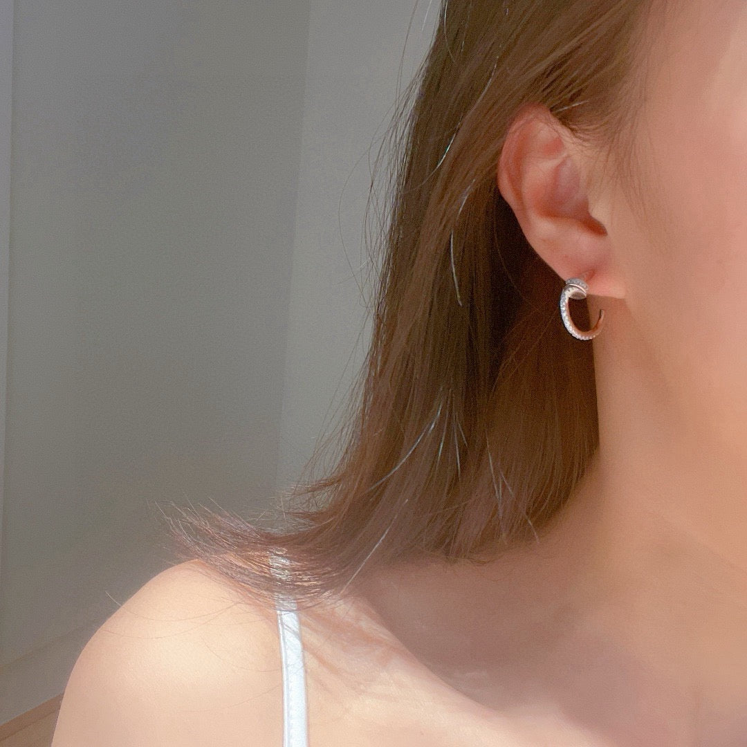 [Resenly Jewelry]JUSTE FULL DIAMOND DOUBLE EARRINGS