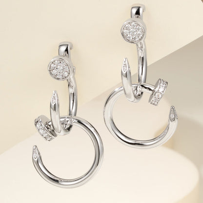 [Resenly Jewelry]JUSTE HALF DIAMOND DOUBLE EARRINGS