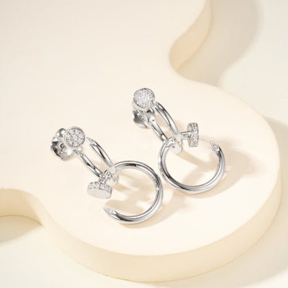 [Resenly Jewelry]JUSTE HALF DIAMOND DOUBLE EARRINGS
